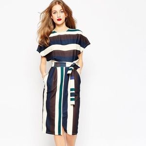ASOS below the knee striped dress